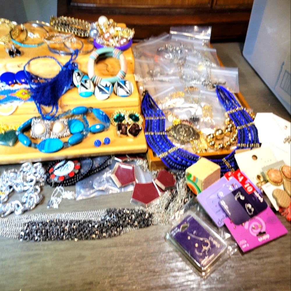 4.5 Pound Bundle of Wearable Pre-Owned Costume Jewelry Some NWT and Sterling
